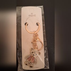 Gold Bear Keychain with Rhinestones
